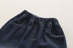 SSX220824-165 طقم ولادي ربيعي خريفي 3 قطع ( قميص +جكيت+ بنطلون جينز)