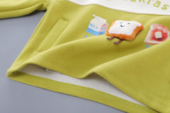 SSX220824-181 ترينج قطن دافي ربيعي خريفي قطعتين ( بلوزة + بنطلون)