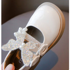 WDY260924-12 حذاء الفراشة بناتي مزين بالستراس للأعياد والمناسبات قالب مريح