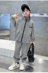 WZ261124-9 بدلة خريفي شتوي مصوفة تقيلة كتير قطعتين ( جكيت + بنطلون)