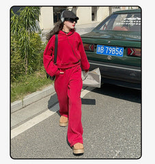 WZH191124-35 بدلة بناتي شتوية سميكة مبطنة فرو قطعتين ( بلوزة + بنطلون)