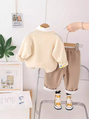 SSN040924-45 طقم تقيل خريفي شتوي ربيعي 3 قطع ( جكيت + قميص + بنطلون)