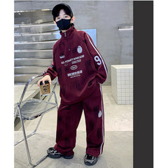 WZH301124-14 ترنج قطن خريفي ربيعي دافي قطعتين ( بلوزة + بنطلون )