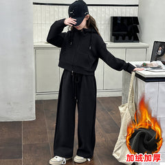 WZH191124-2 ترينج شتوي تقيل مبطن فرو (جكيت+ بنطلون)