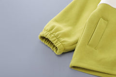 SSX220824-181 ترينج قطن دافي ربيعي خريفي قطعتين ( بلوزة + بنطلون)