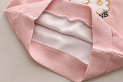 SSN040924-60 طقم بناتي خريفي ربيعي قطعتين ( بلوزة + بنطلون جينز)