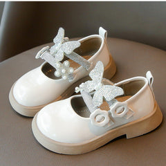 WDY260924-12 حذاء الفراشة بناتي مزين بالستراس للأعياد والمناسبات قالب مريح