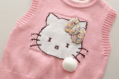 SSN040924-50 طقم بناتي كيتي 3 قطع ( فست صوف + قميص + بنطلون جينز )