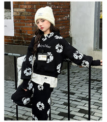 WZH191124-28 بدلة الشتاء والثلوج سميكة مبطنة فرو قطعتين ( بلوزة + بنطلون)