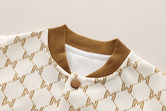 SSX220824-152 طقم ولادي قطني 3 قطع ( بلوزة+ جكيت + بنطلون ) ربيعي خريفي