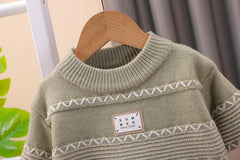 طقم قطعتين ( بلوزة صوف تقيل + بنطلون ) SSX220824-171