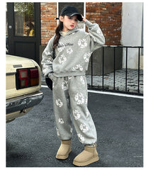 WZH191124-28 بدلة الشتاء والثلوج سميكة مبطنة فرو قطعتين ( بلوزة + بنطلون)