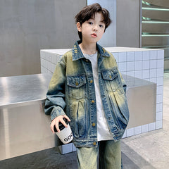 WZH301124-56 طقم جينز قطعتين( جكبت + بنطلون)