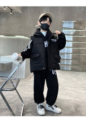 WZ261124-18 بدلة شتوي تقيلة 3 مبطنة فرو بالكامل ( بلوزة + بنطلون + فست نفخ)