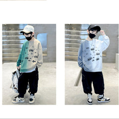 WZH301124-8 هودي ولادي قطن اصلي ربيعي خريفي دافية