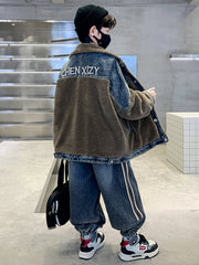 WZH301124-61 طقم شتوي ولادي قطعتين ( جكيت + بنطلون ) مبطن فرو تقيل بالكامل مناسب للثلج والاجواء شديدة البرد