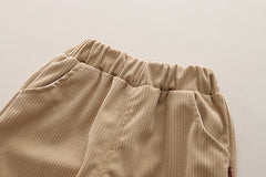 SSX220824-152 طقم ولادي قطني 3 قطع ( بلوزة+ جكيت + بنطلون ) ربيعي خريفي