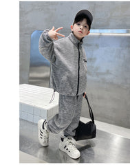 WZ261124-9 بدلة خريفي شتوي مصوفة تقيلة كتير قطعتين ( جكيت + بنطلون)