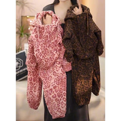 WZH191124-23 بدلة سميكة شتوي مبطنة فرو ( جكيت + بنطلون)