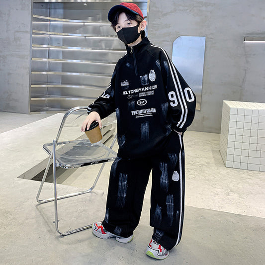 WZH301124-14 ترنج قطن خريفي ربيعي دافي قطعتين ( بلوزة + بنطلون )