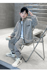 WZ261124-9 بدلة خريفي شتوي مصوفة تقيلة كتير قطعتين ( جكيت + بنطلون)