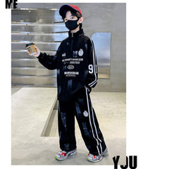 WZH301124-14 ترنج قطن خريفي ربيعي دافي قطعتين ( بلوزة + بنطلون )