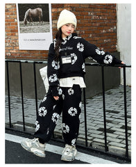 WZH191124-28 بدلة الشتاء والثلوج سميكة مبطنة فرو قطعتين ( بلوزة + بنطلون)