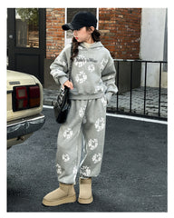 WZH191124-28 بدلة الشتاء والثلوج سميكة مبطنة فرو قطعتين ( بلوزة + بنطلون)