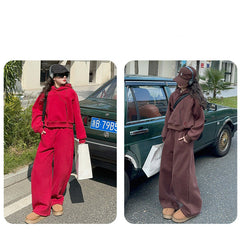 WZH191124-35 بدلة بناتي شتوية سميكة مبطنة فرو قطعتين ( بلوزة + بنطلون)