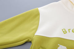 SSX220824-181 ترينج قطن دافي ربيعي خريفي قطعتين ( بلوزة + بنطلون)