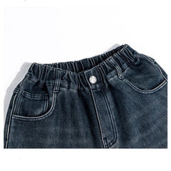 WZH301124-38 بنطلون جينز شتوي مبطن فرو