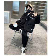 WZ261124-18 بدلة شتوي تقيلة 3 مبطنة فرو بالكامل ( بلوزة + بنطلون + فست نفخ)