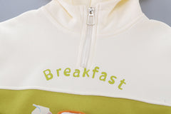 SSX220824-181 ترينج قطن دافي ربيعي خريفي قطعتين ( بلوزة + بنطلون)