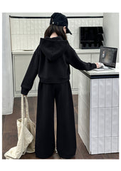 WZH191124-2 ترينج شتوي تقيل مبطن فرو (جكيت+ بنطلون)