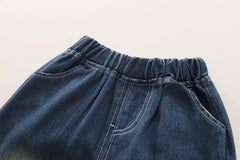 SSX220824-100 طقم جينز 3 قطع ( بلوزة قطنية + جكيت + بنطلون جينز )