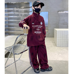 WZH301124-14 ترنج قطن خريفي ربيعي دافي قطعتين ( بلوزة + بنطلون )