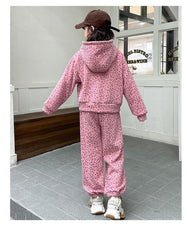 WZH191124-23 بدلة سميكة شتوي مبطنة فرو ( جكيت + بنطلون)