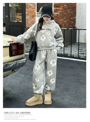 WZH191124-28 بدلة الشتاء والثلوج سميكة مبطنة فرو قطعتين ( بلوزة + بنطلون)