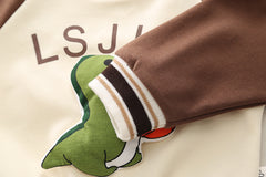 SSX220824-146 بدلة ديناصور قطن اصلي 100% قطعتين ( بلوزة + بنطلون )