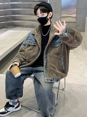 WZH301124-61 طقم شتوي ولادي قطعتين ( جكيت + بنطلون ) مبطن فرو تقيل بالكامل مناسب للثلج والاجواء شديدة البرد