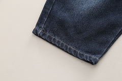 SSX220824-165 طقم ولادي ربيعي خريفي 3 قطع ( قميص +جكيت+ بنطلون جينز)