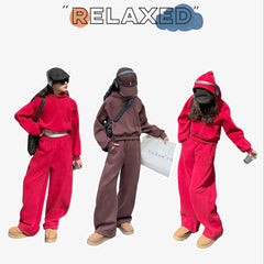 WZH191124-35 بدلة بناتي شتوية سميكة مبطنة فرو قطعتين ( بلوزة + بنطلون)