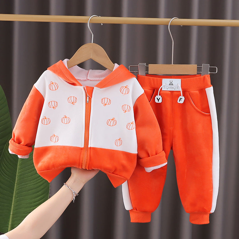 SSN040924-13 طقم بناتي شتوي مبطن فرو من الداخل قطعتين ( جكيت + بنطلون )