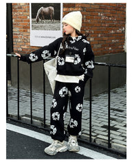 WZH191124-28 بدلة الشتاء والثلوج سميكة مبطنة فرو قطعتين ( بلوزة + بنطلون)