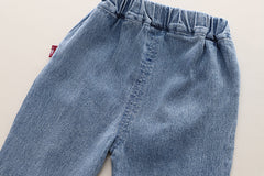 SSN040924-60 طقم بناتي خريفي ربيعي قطعتين ( بلوزة + بنطلون جينز)