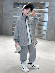 WZ261124-9 بدلة خريفي شتوي مصوفة تقيلة كتير قطعتين ( جكيت + بنطلون)