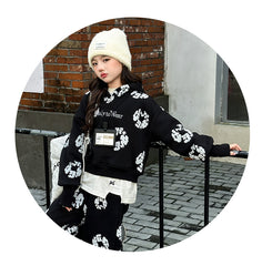 WZH191124-28 بدلة الشتاء والثلوج سميكة مبطنة فرو قطعتين ( بلوزة + بنطلون)