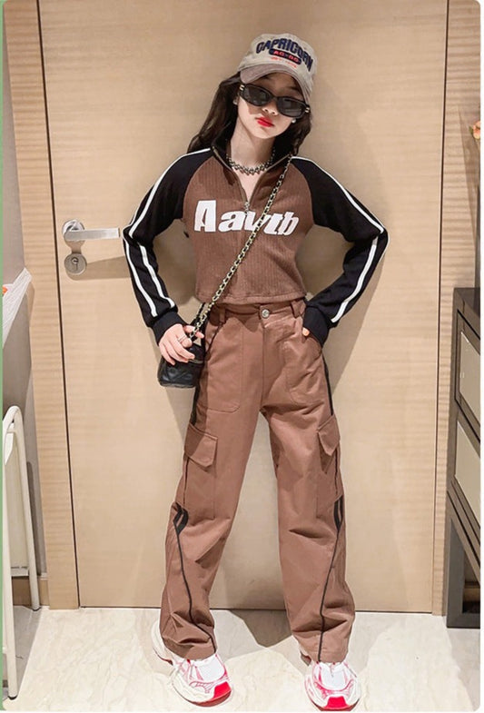 RM171223-13طقم بناتي ( بلوزة صوفيه ناعمة + بنطلون )