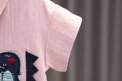 SS-2272B طقم قطعتين ( قميص + شورت كتان)