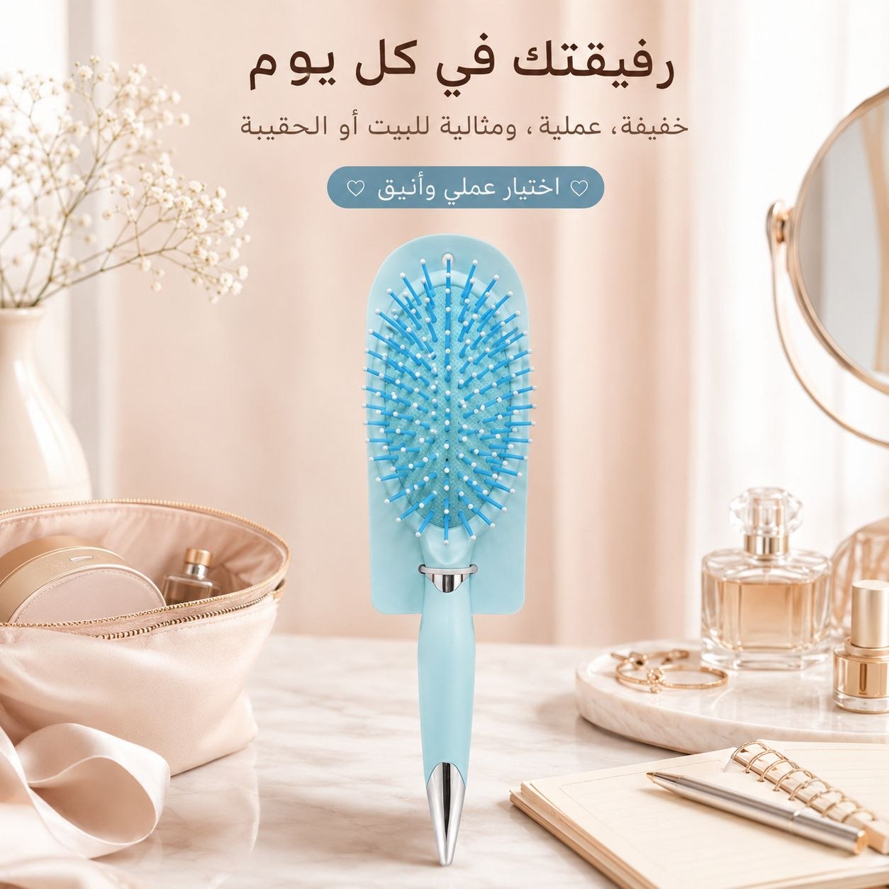 فرشاة شعر ملونة بتصميم مريح - صورة 7